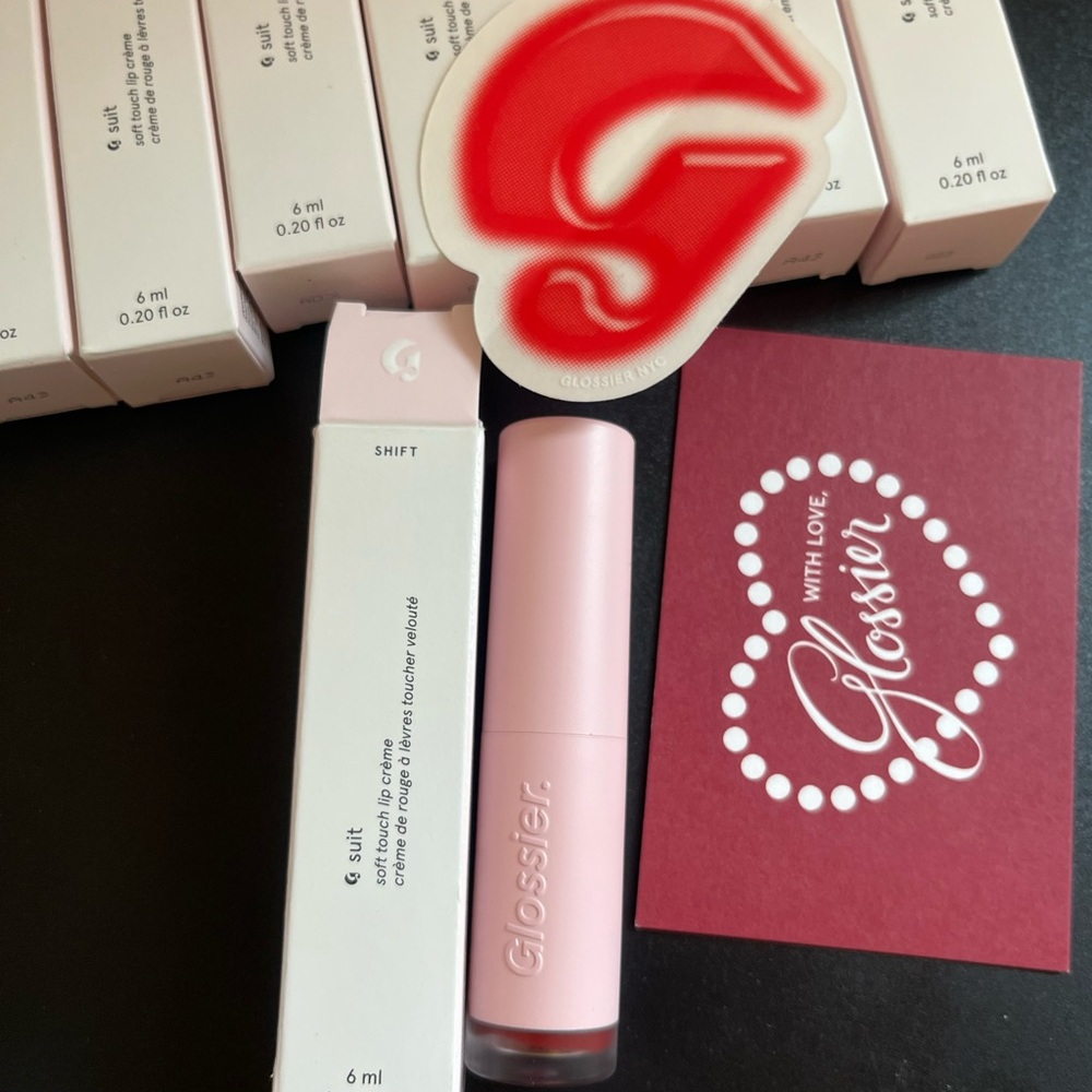 Glossier G Suit Soft touch lip Gloss Brand new Lip Balm in box! Free gifts GWP